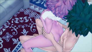 Izuku Midoriya fucking tona orotika te rōpū mate Pauna ki te taiepa - MHA Hentai.